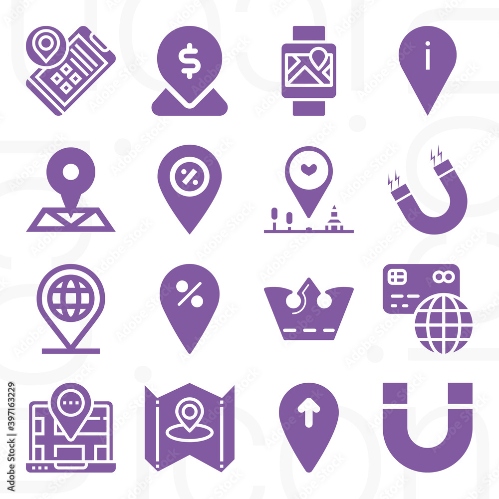 16 pack of north filled web icons set 16 pack of north filled web icons set