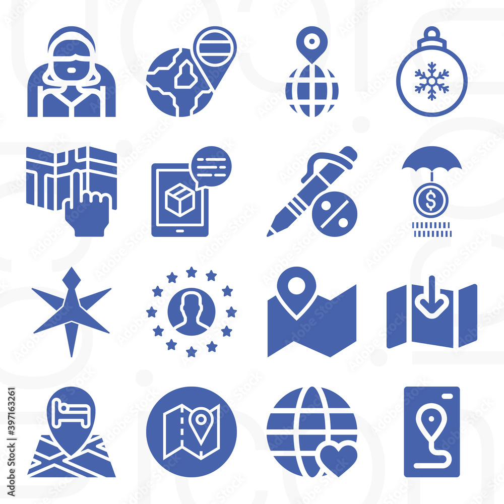 16 pack of america filled web icons set 16 pack of america filled web icons set