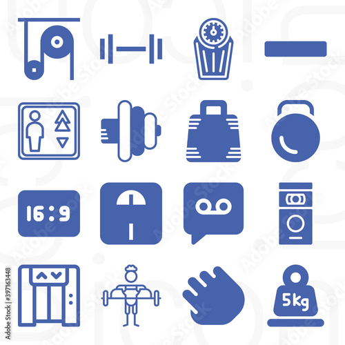 16 pack of coefficient  filled web icons set