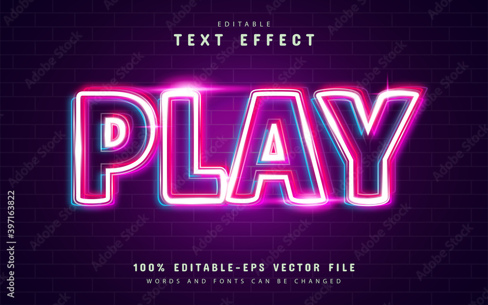 Play shiny outline text effect