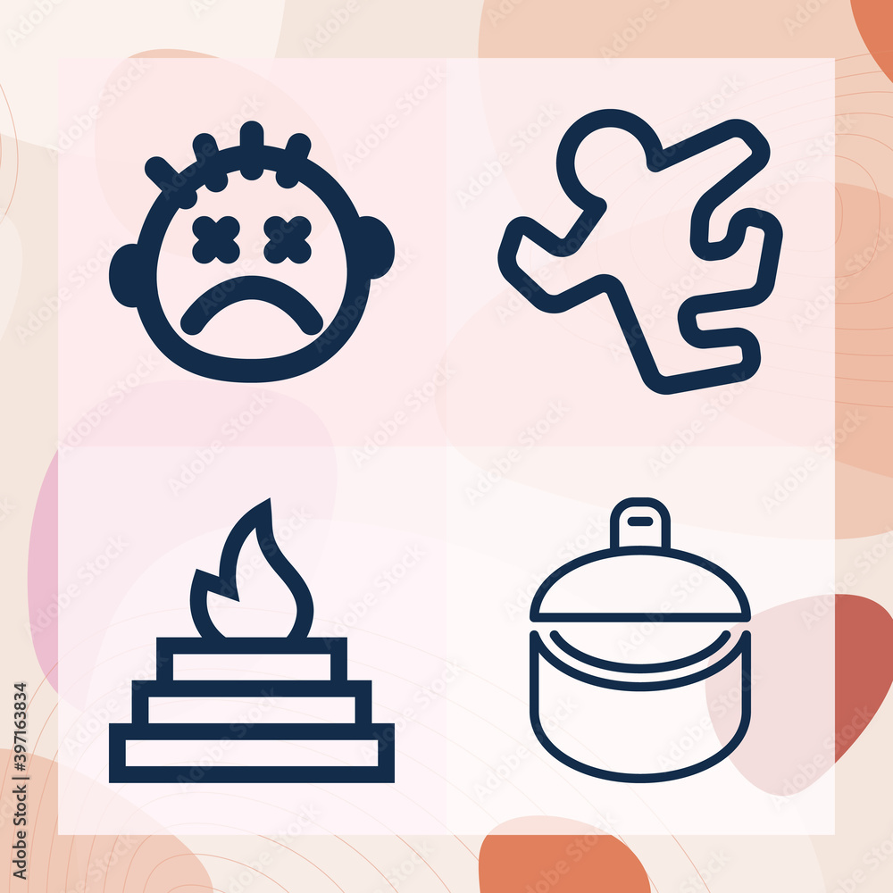 Simple set of slaughter related lineal icons