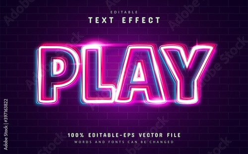 Play shiny outline text effect