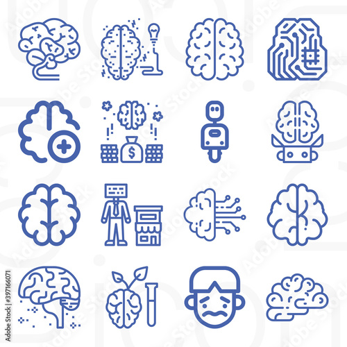 16 pack of cns  lineal web icons set