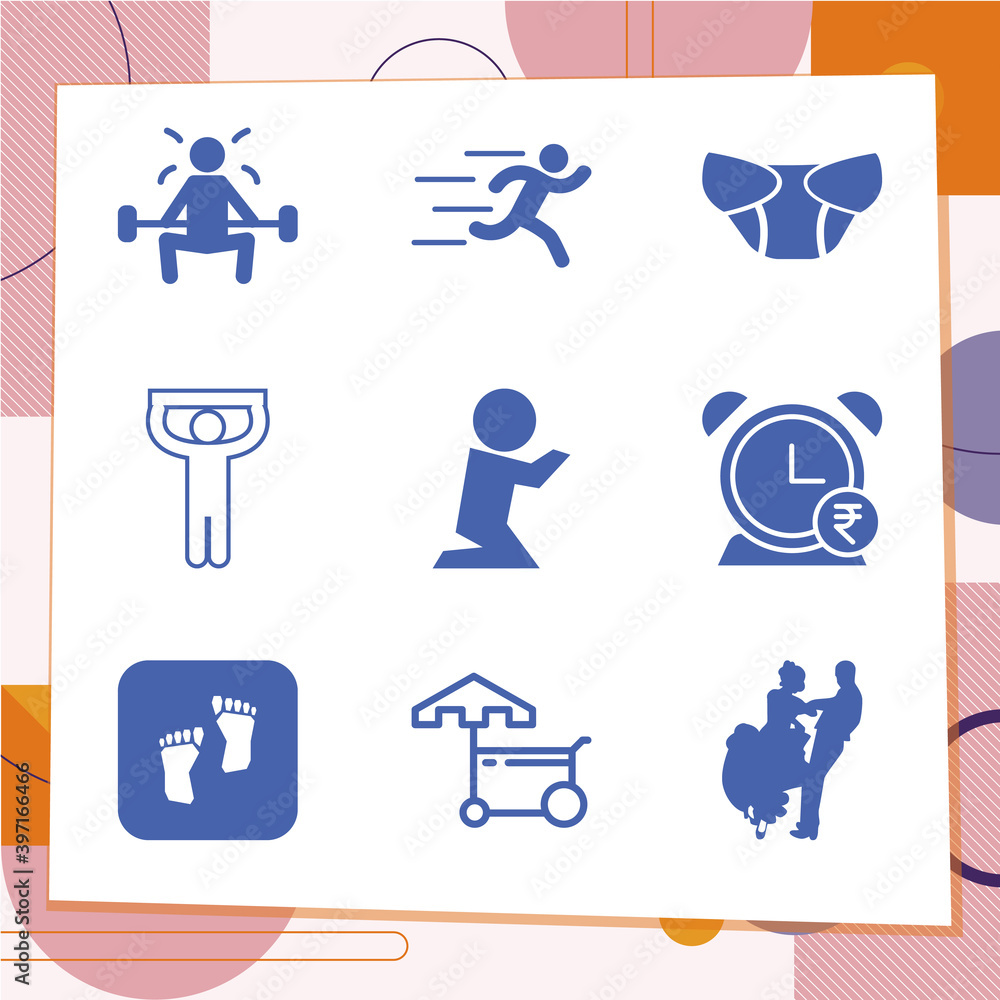 Simple set of 9 icons related to love Simple set of 9 icons related to love