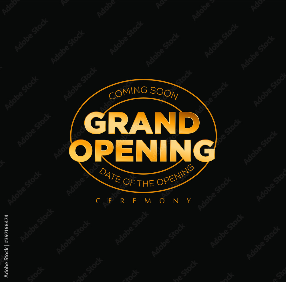Grand Opening Ceremony golden logo Grand Opening Ceremony golden logo