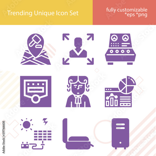 Simple set of appeals related filled icons.