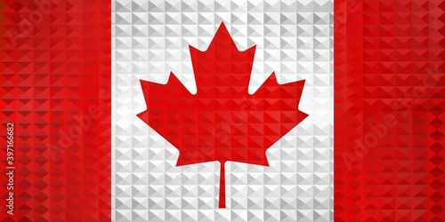 Geometric flag of the Canada - Illustration, 
Three dimensional flag of Canada