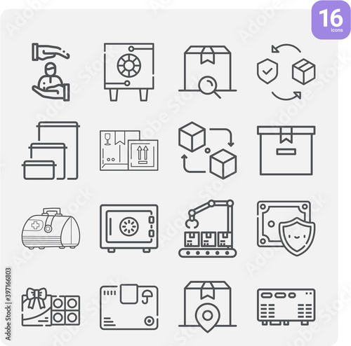 Simple set of predicament related lineal icons.