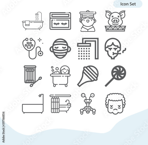Quadro em tela Simple set of baby related lineal icons.