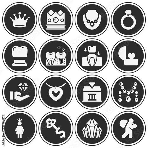 16 pack of jewels  filled web icons set