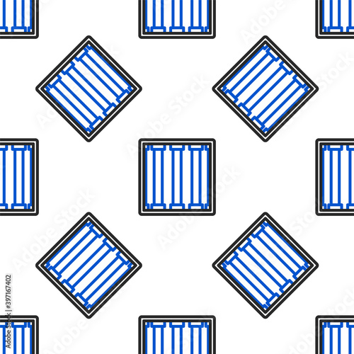 Line Prison window icon isolated seamless pattern on white background. Colorful outline concept. Vector.