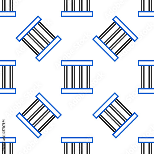 Line Prison window icon isolated seamless pattern on white background. Colorful outline concept. Vector.