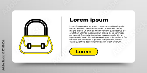 Line Handbag icon isolated on white background. Female handbag sign. Glamour casual baggage symbol. Colorful outline concept. Vector.