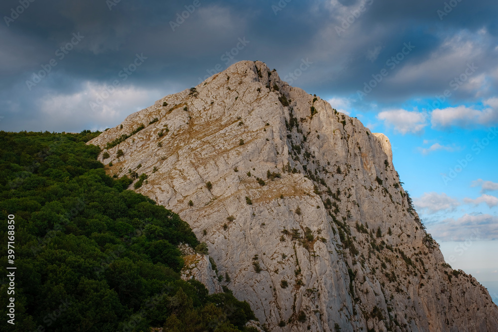 Amazing cliffs of Crimea, Russia. sunset summer
