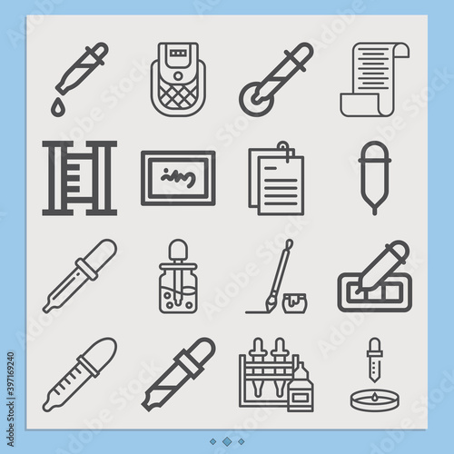 Simple set of handwriting related lineal icons.