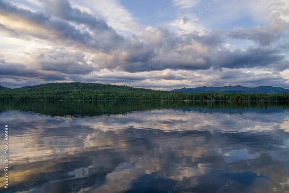 Clouds reflecting in lake Funasdalssjon