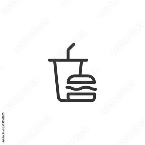Burger and drink icon. Snack symbol modern, simple, vector, icon for website design, mobile app, ui. Vector Illustration