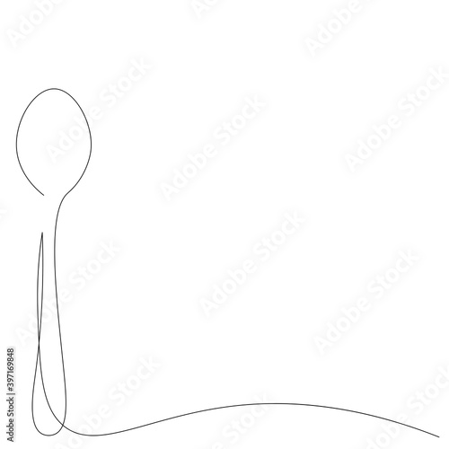 Fotomural Spoon silhouette one line drawing vector illustration