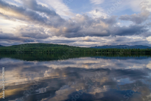 Clouds reflecting in lake Funasdalssjon