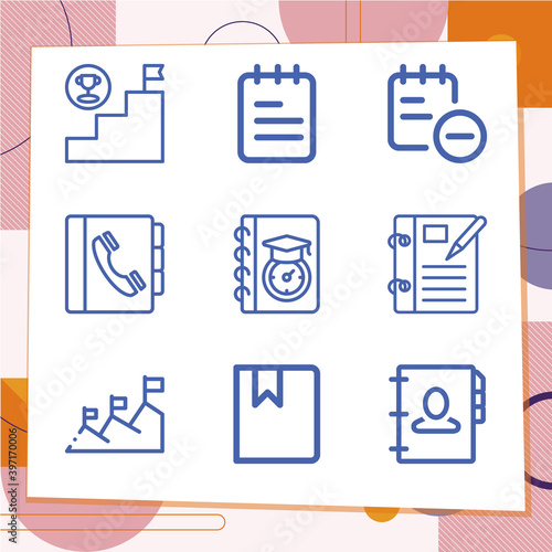 Simple set of 9 icons related to priorities