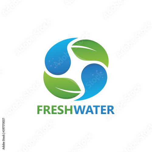 Fresh water logo template design
