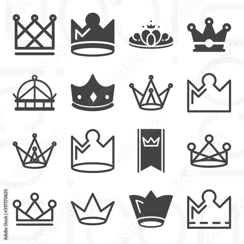16 pack of nobility  filled web icons set