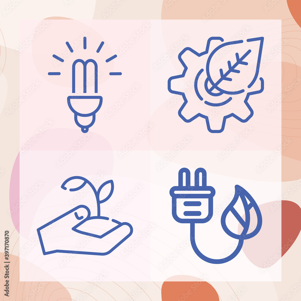 Simple set of lamps related lineal icons