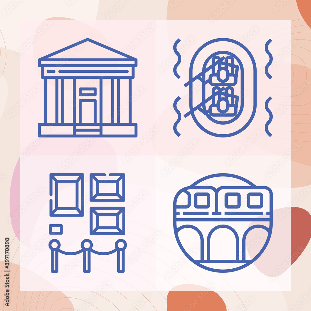 Simple set of trip related lineal icons Simple set of trip related lineal icons