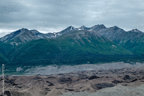Nature of Wrangell-St. Ellias National Park, Alaska, USA. Fireweed mountains. © David Pastyka
