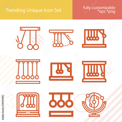 Simple set of momentum related lineal icons.