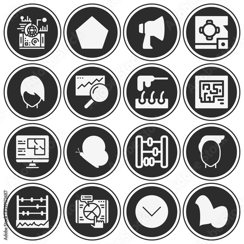 16 pack of elimination  filled web icons set