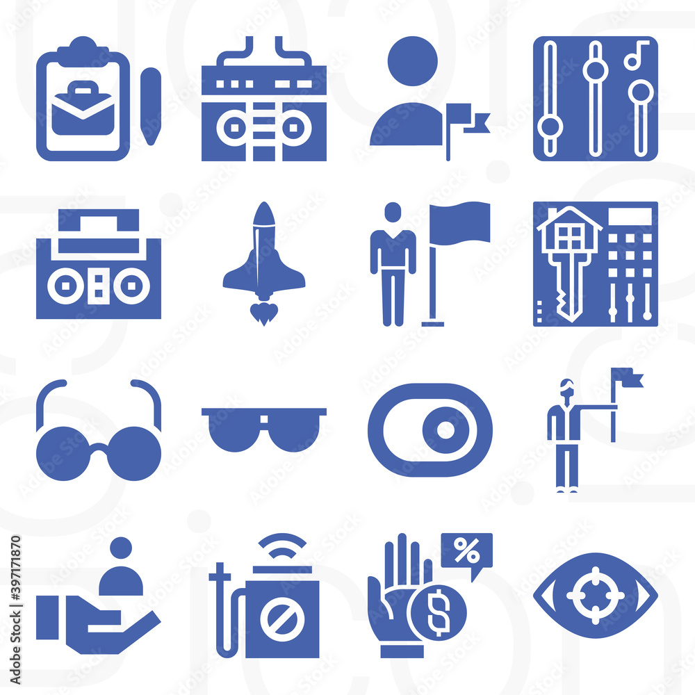 16 pack of mission filled web icons set 16 pack of mission filled web icons set