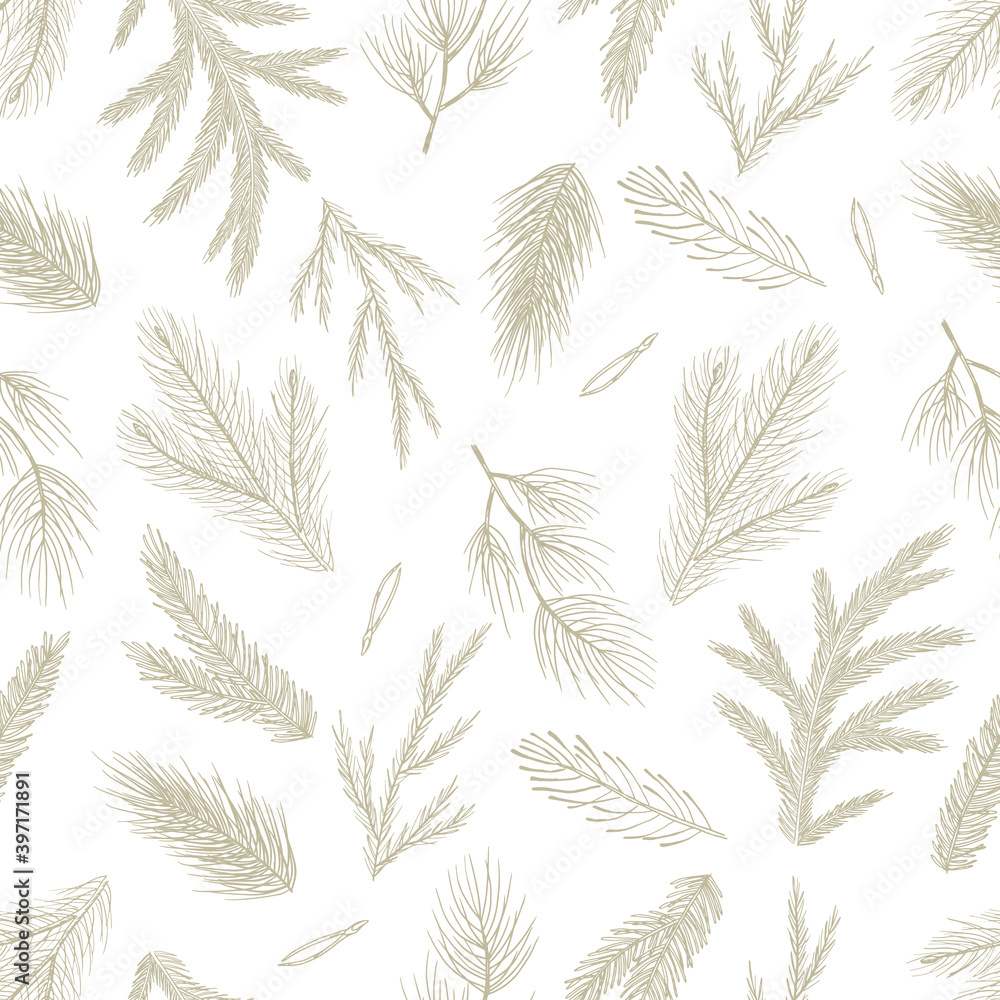 Seamless pattern with hand drawn cones,xmas tree. Christmas vector illustration. Seamless pattern with hand drawn cones,xmas tree. Christmas vector illustration.