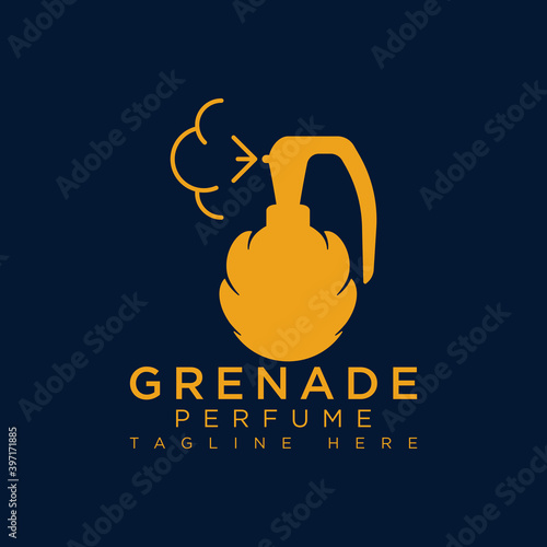 premium perfume grenade logo design idea