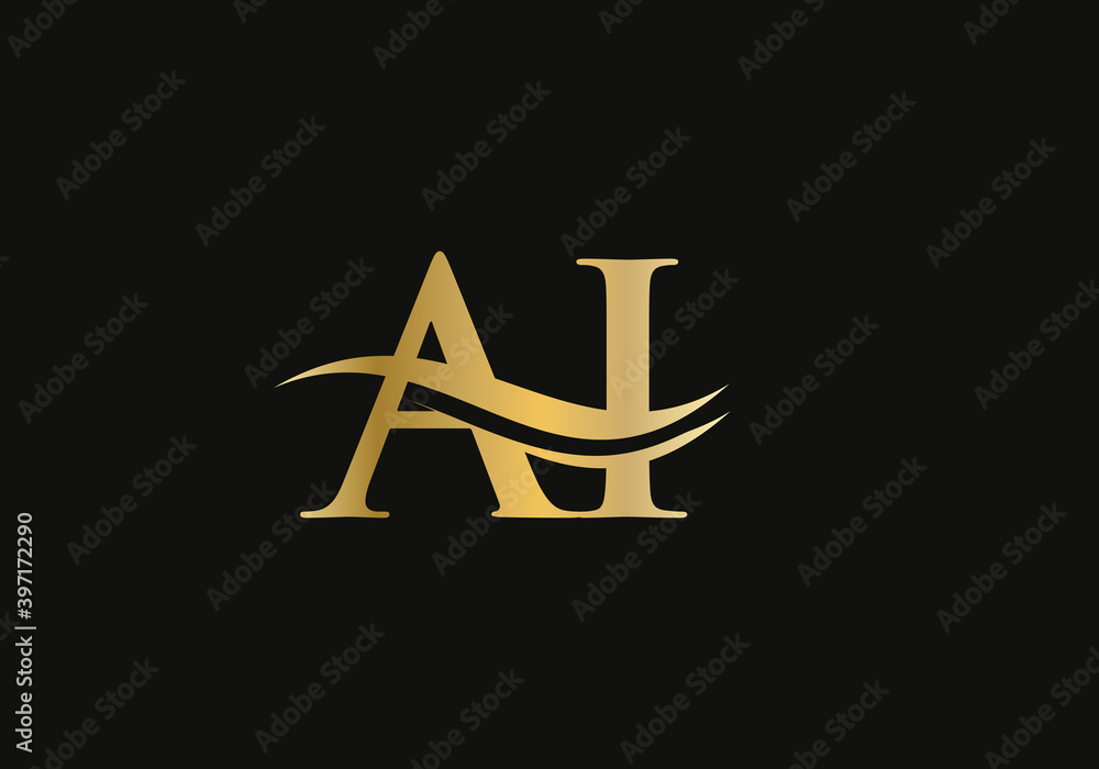 AI logo design. Creative and Minimalist Letter AI Logo Design with