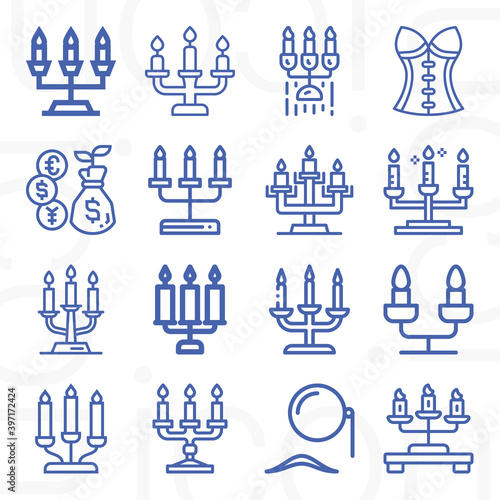 16 pack of reference to  lineal web icons set