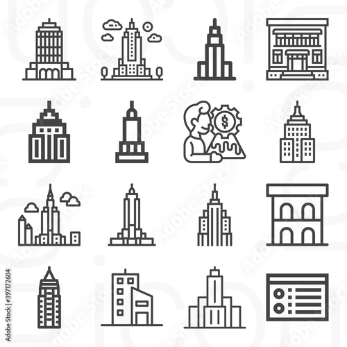 16 pack of conquered  lineal web icons set