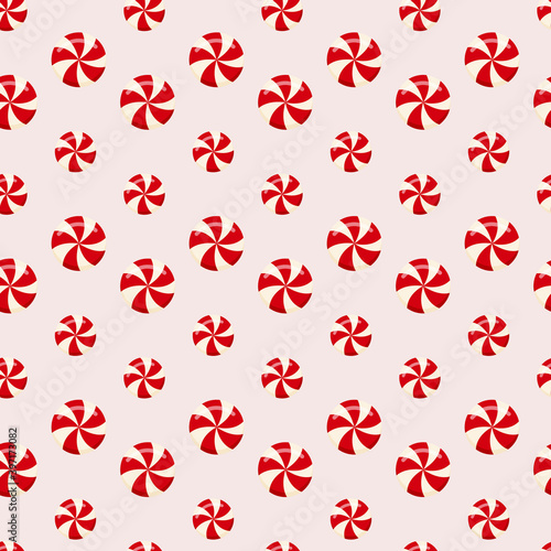 Christmas candy. Seamless pattern. Vector illustration.