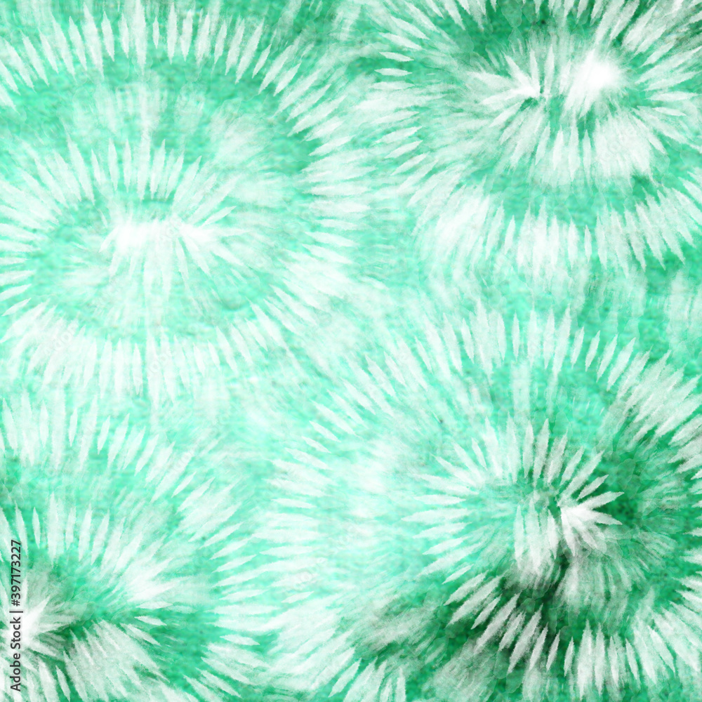 Obraz premium Tye Dye green gradient white background. watercolor paint background