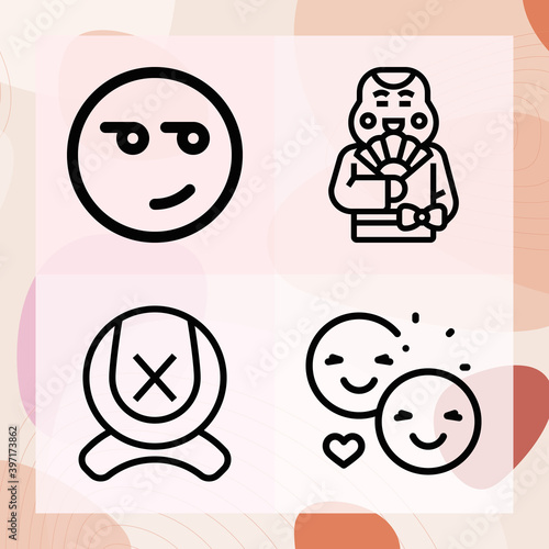 Simple set of fears related lineal icons