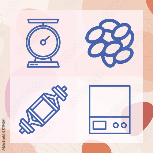 Simple set of obesity related lineal icons