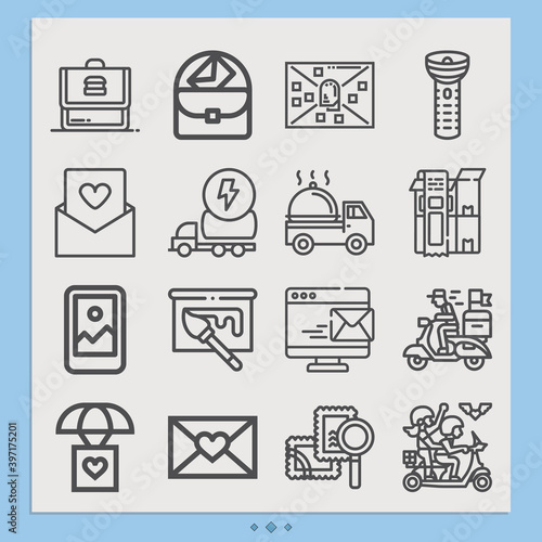 Simple set of postal related lineal icons.