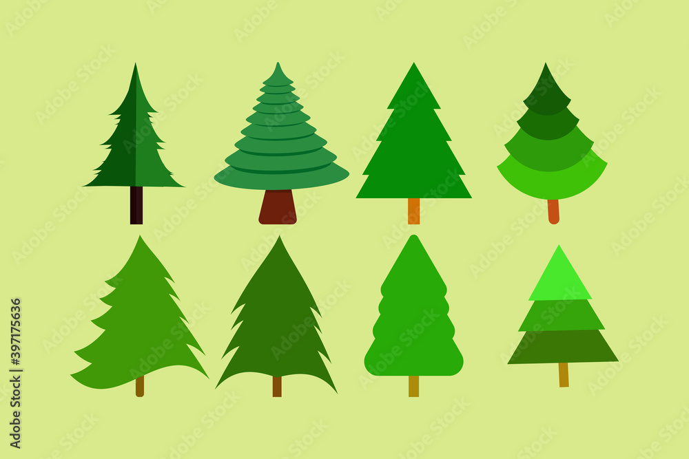 Set of Christmas trees abstract  background creative design for backgrounds, banners, vector illustration. 
