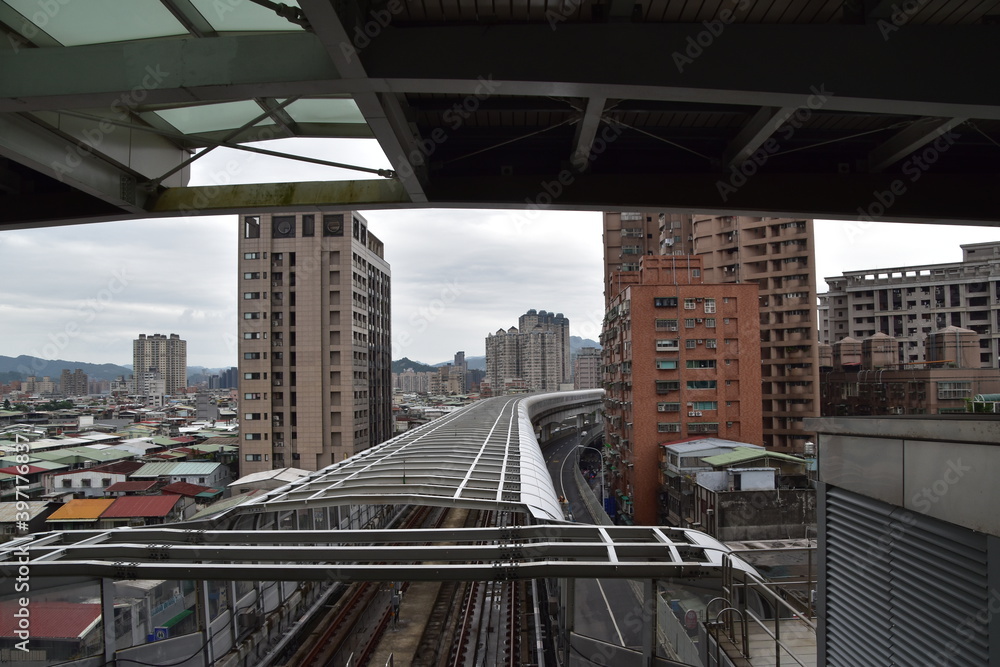 MRT station and bridge in New Taipei City, Taiwan