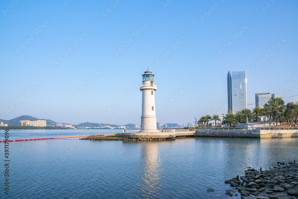 New Fisherman's Wharf Lighthouse, Lingshan Island, Nansha Pearl Bay, Guangzhou, China