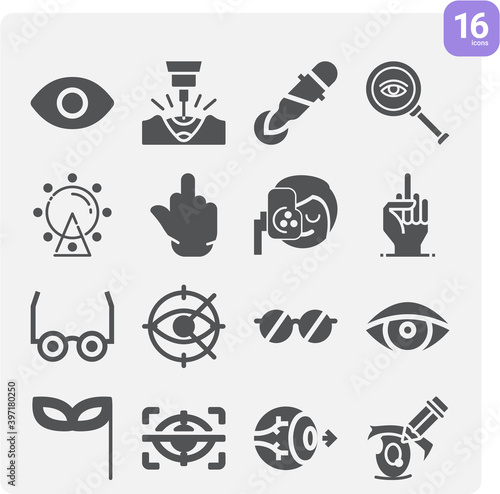 Simple set of inner city related filled icons.