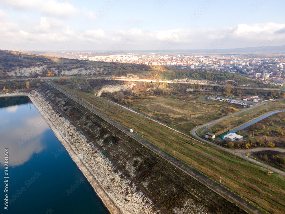 Amazing Aerial view of Ogosta Reservoir, Bulgaria