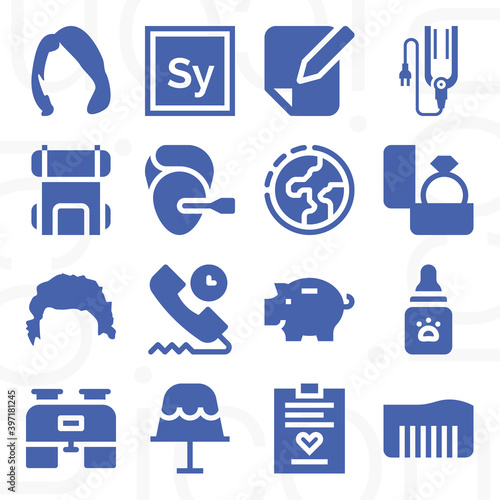 16 pack of anthology  filled web icons set