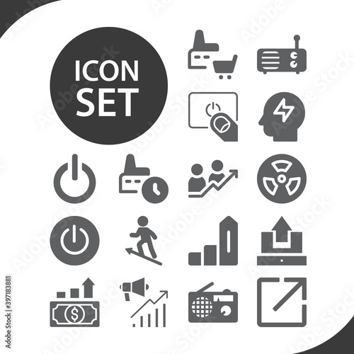 Simple set of watts related filled icons.