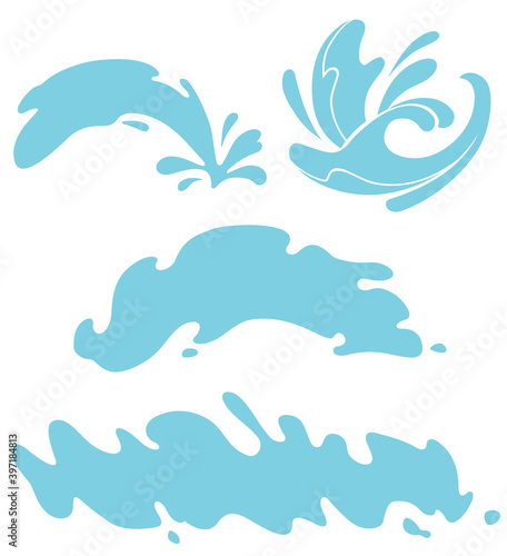 Water Set Shapes, Abstract Illustration
